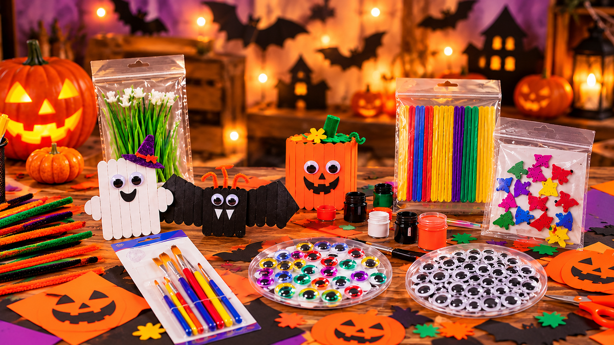 DIY Halloween Decorations with Colourful Craft Supplies