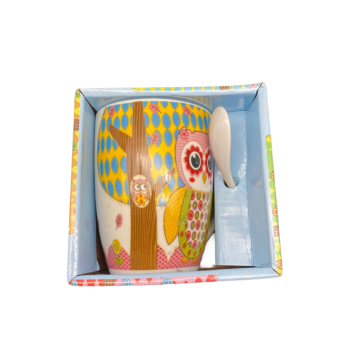 CERAMIC MUG W/SPOON PRINTED