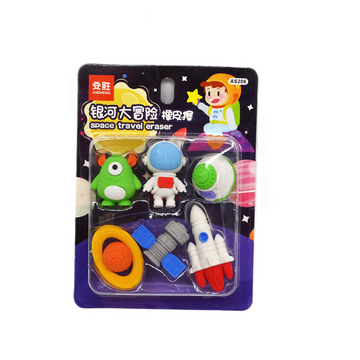 Eraser Space Travel Design – 6 Pieces per Card