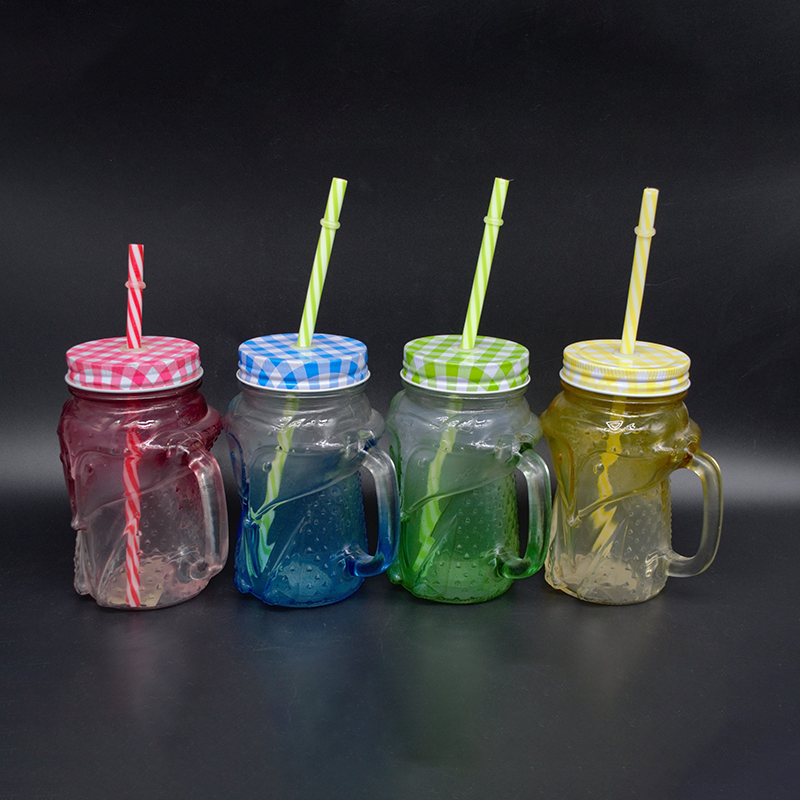 Glass Mug with Straw