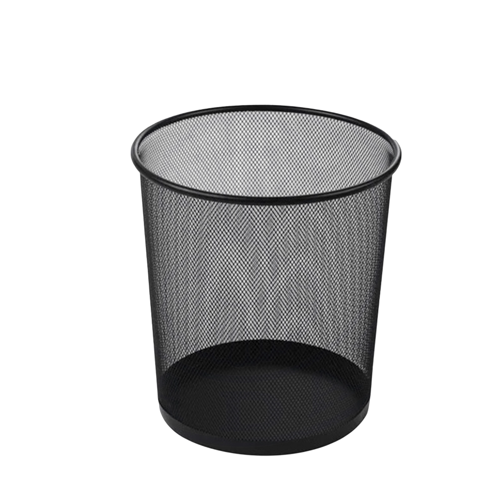 DUST BIN METAL LARGE BK/SILVER