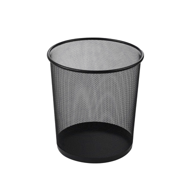DUST BIN METAL LARGE BK/SILVER