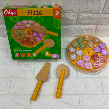 EDU. MODEL TOY WOODEN PIZZA CUTTING