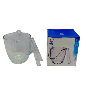 GLASS ICE BUCKET WITH TONG MUG
