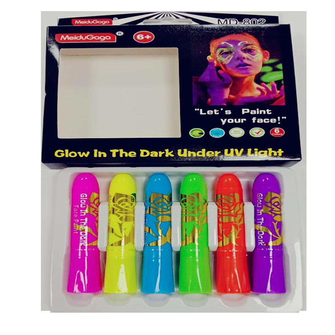 Glowing Neon Face Paint Colours – UV Reactive Body Paint Set