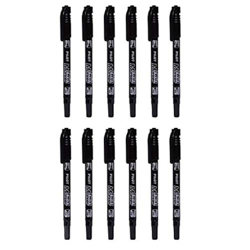 Pilot 12-Piece Twin Marker Set Black