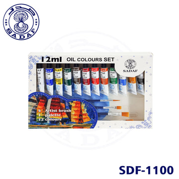 Oil Colour Set 12mlx12clr W/Brush & Palette