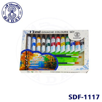 Gouache Colour Set 12mlx12clr +Brush+Palet