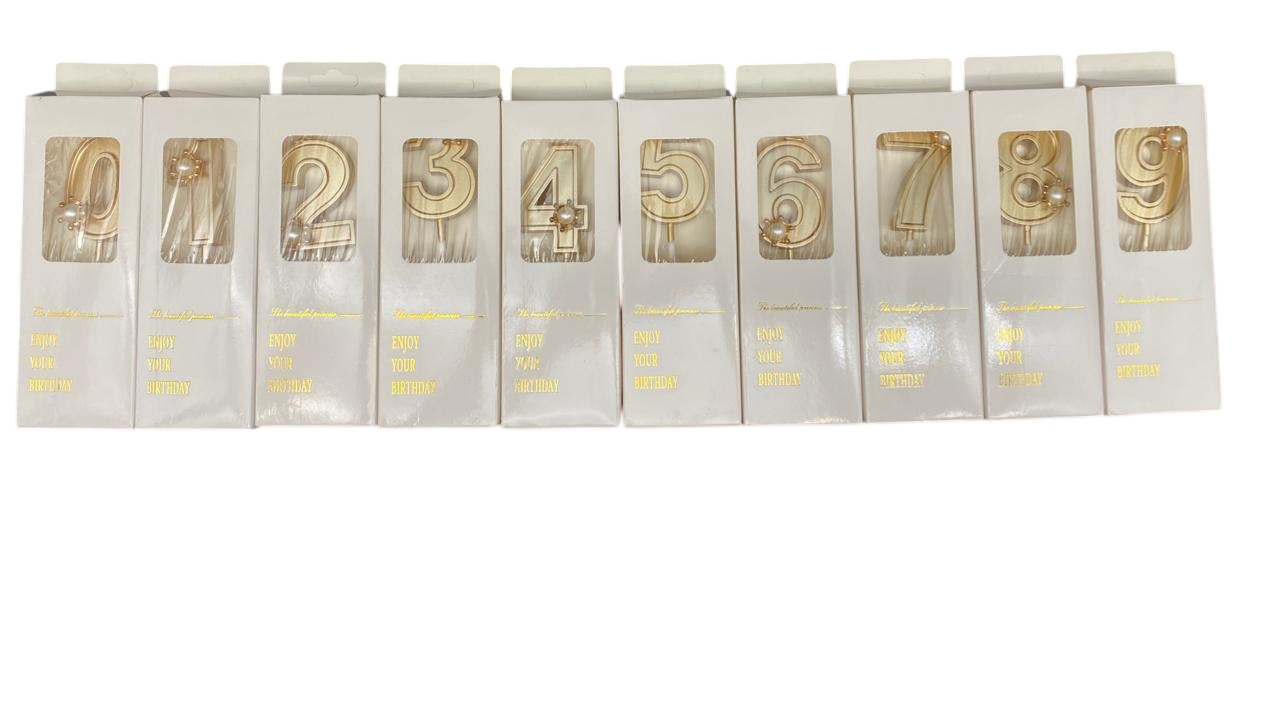 Birthday Candle 0–9 Golden – Premium Number Candle