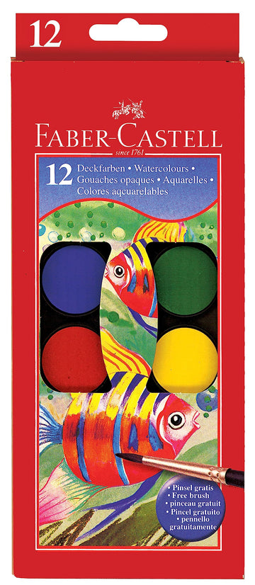 FABER-CASTELL WATERCOLORS 12 COLOR 24MM