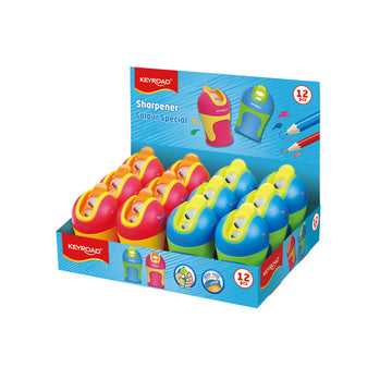 Keyroad Soft Touch 2-Hole Colored Pencil Sharpener – KR971525 – 12pcs Box