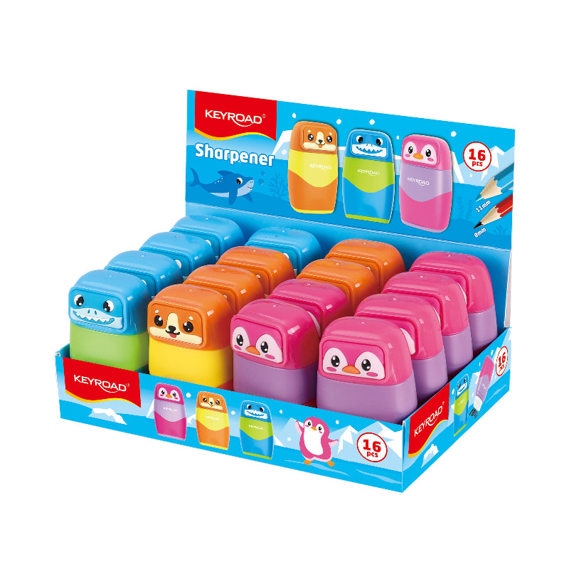 Keyroad KR973262 2-in-1 Sharpener with Eraser – 2-Hole – 16pcs Display Box – Sharjah UAE