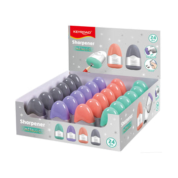 Keyroad 1-Hole Sharpener with Eraser – 24pcs Display Box (KR972937)