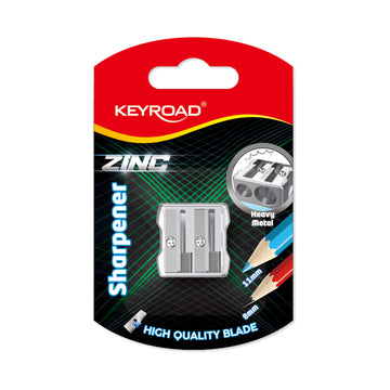 Keyroad Zinc Heavy Metal 2-Hole Sharpener – Blister Card (KR972843)