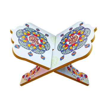 Decorative Multicolor Wooden Prayer Book Stand in 3 Sizes – Quran Stand Rihal