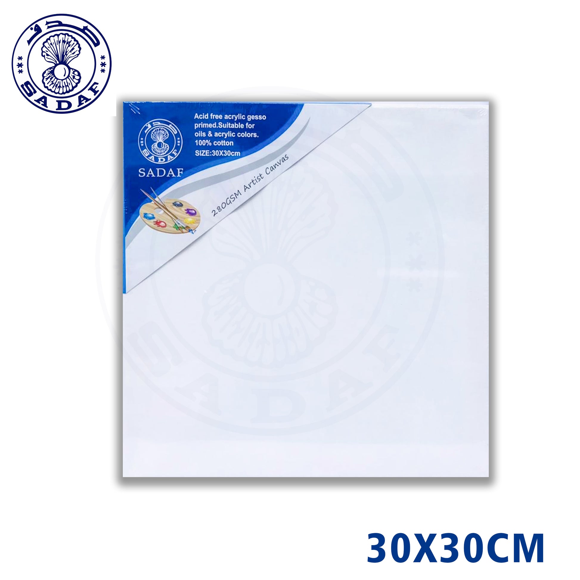 Sadaf 30x30cm Canvas Board – 280 GSM Cotton – SDF3030