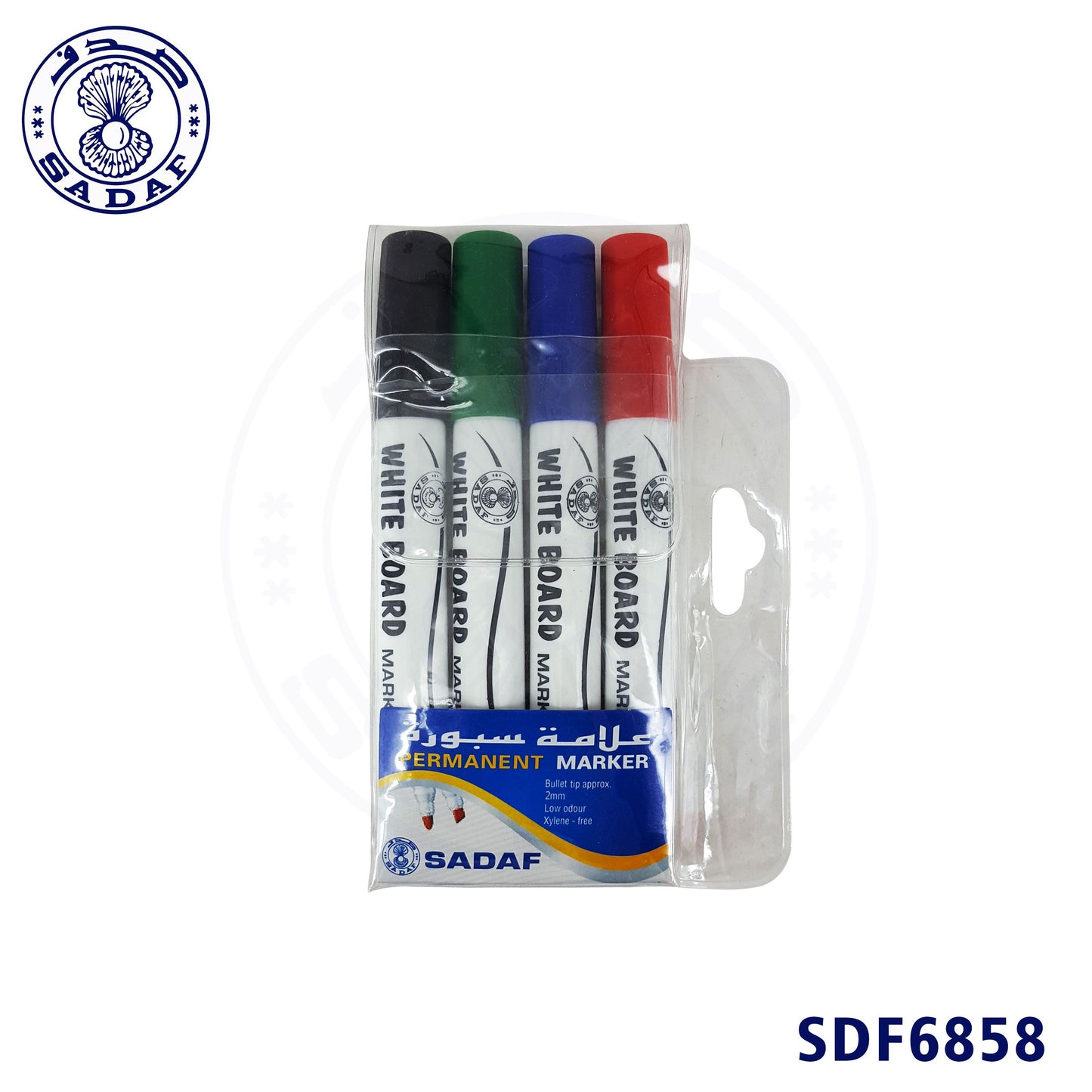 sadaf-4pcs-5mm-white-board-marker-blbkrdgn-chisel-tip
