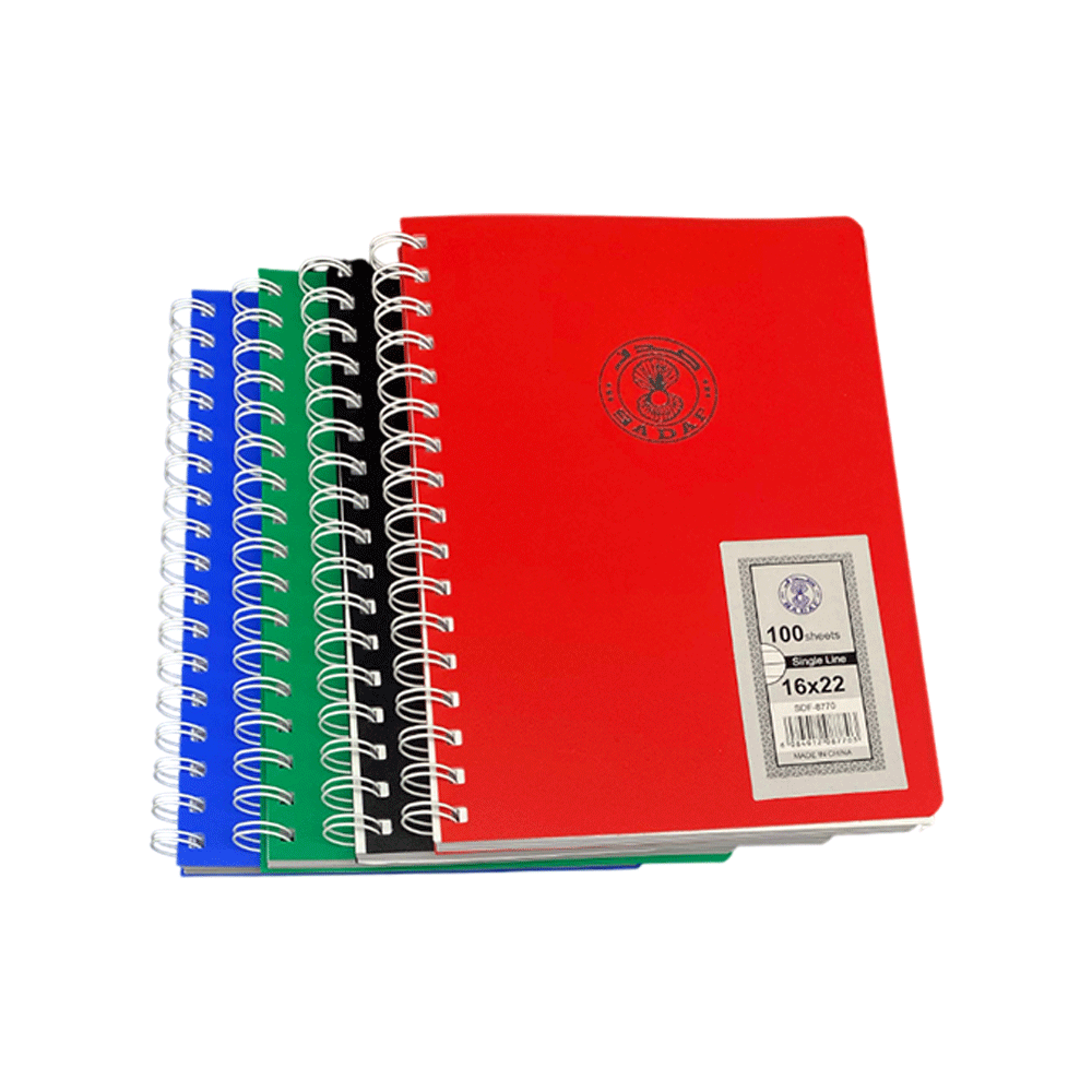 SADAF Dark Cover A5 Notebook – 100 Sheets, Single Line – UAE