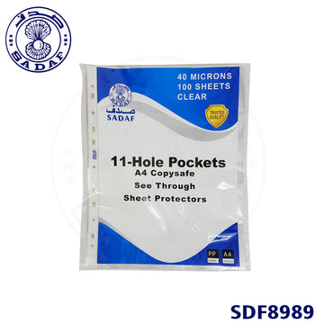 sadaf-punched-pocket-a4-40mic-100pcs-clear