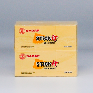 SADAF STICKY NOTES 40X50MM(1.5X2IN) YELLOW 3X100'S