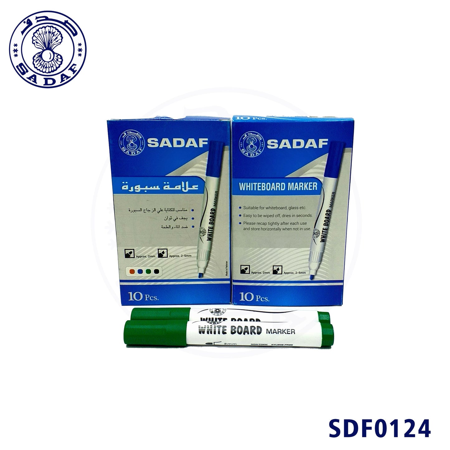sadaf-white-board-marker-2mm-green-bullet-tip