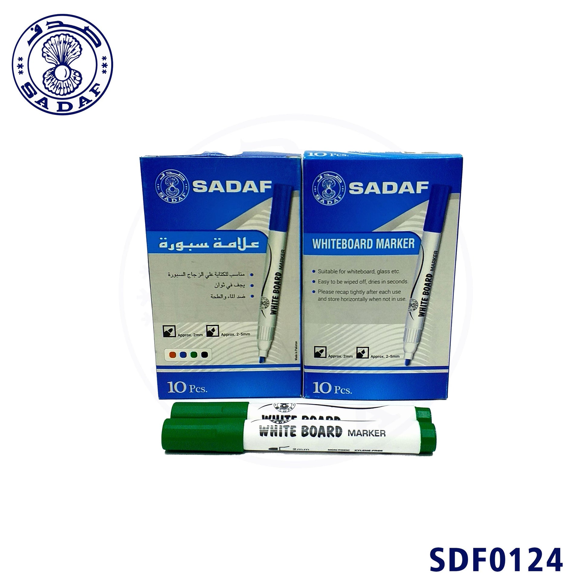 sadaf-white-board-marker-2mm-green-bullet-tip