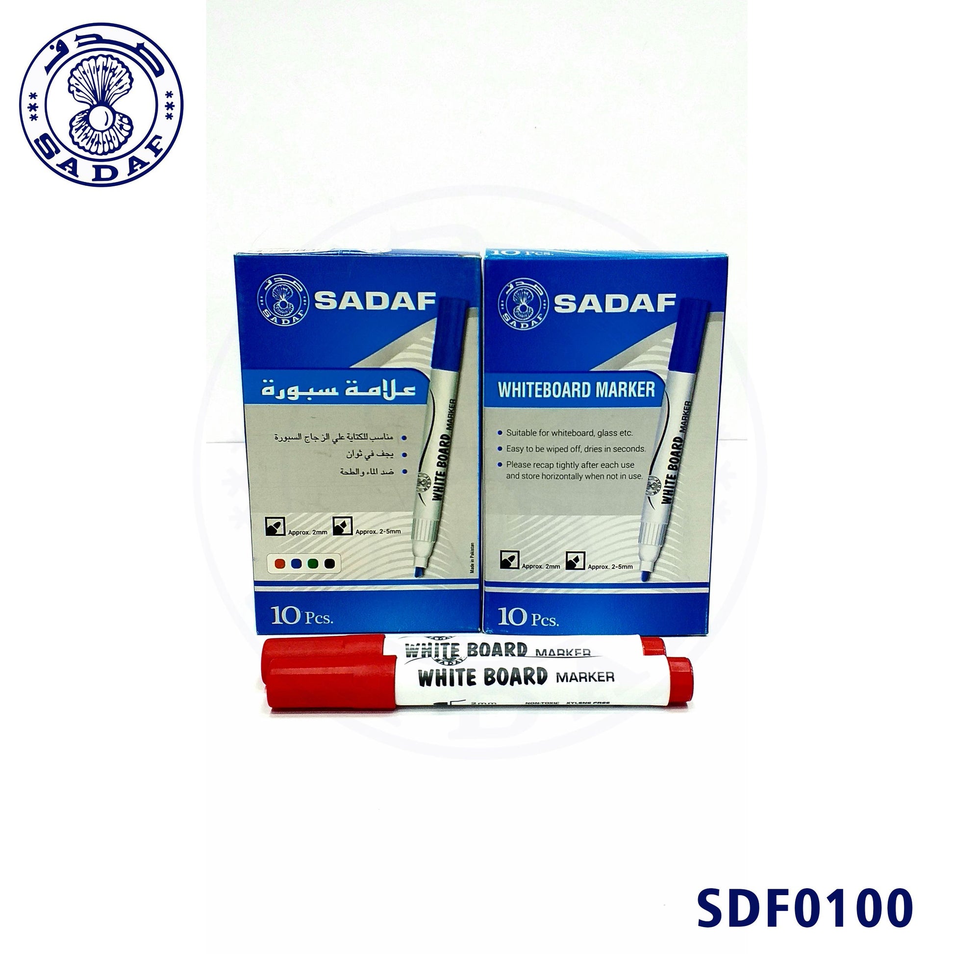 sadaf-white-board-marker-2mm-red-bullet-tip