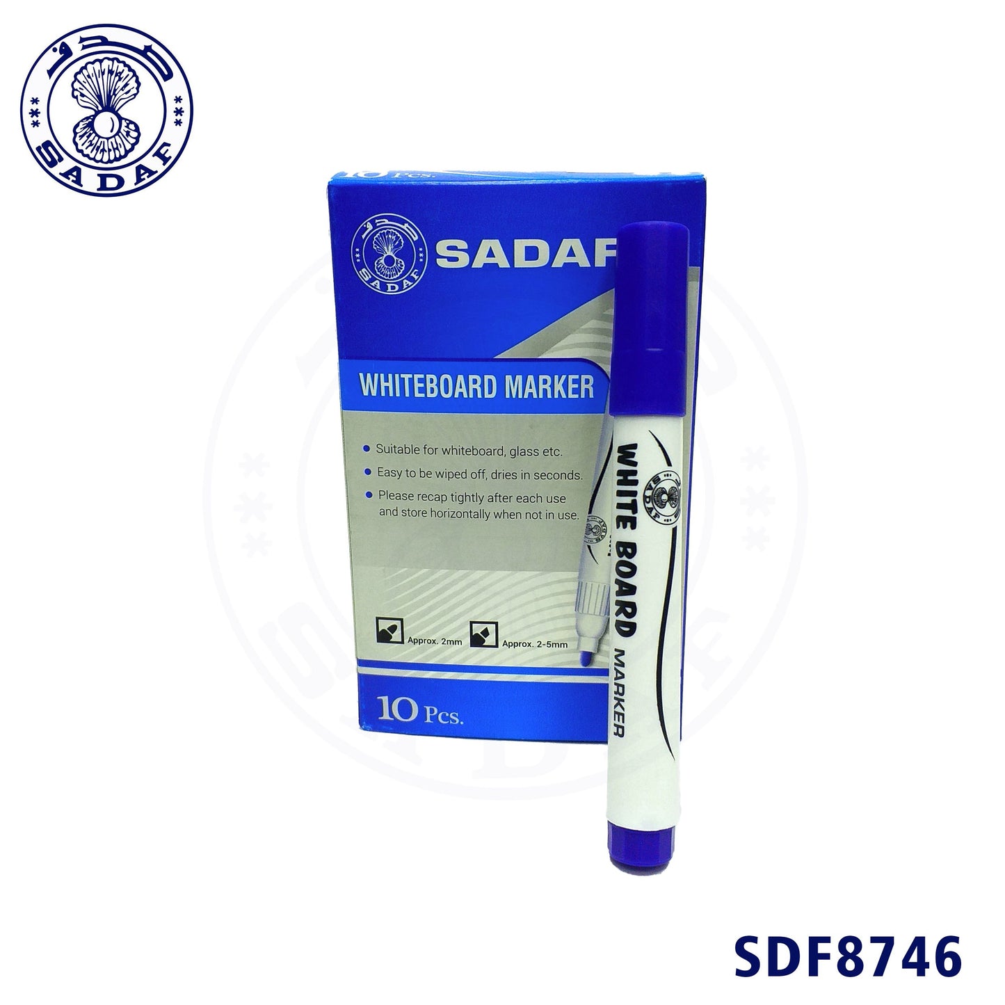 sadaf-white-board-marker-5mm-blue-chisel-tip