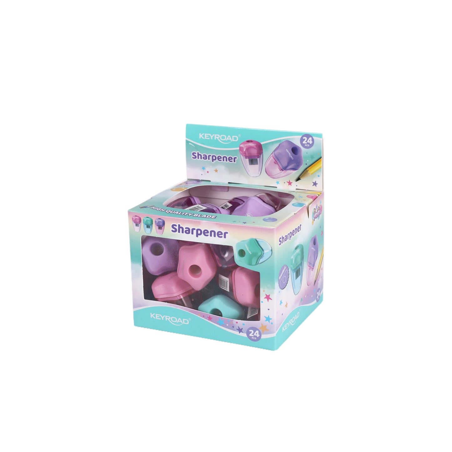 Star Design Pastel Sharpener – One Hole, 24pcs Window Box (KR973339)