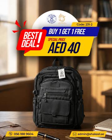 Black Multi-Compartment Backpack - Buy 1 Get 1 Free