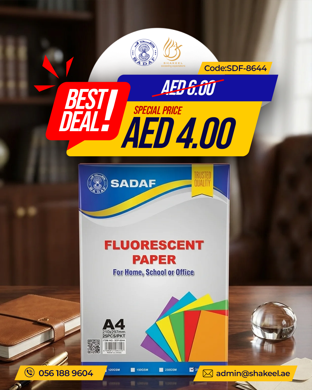 Sadaf A4 Fluorescent Paper