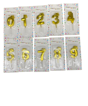 Golden Birthday Candle 0–9 – Number Cake Candle