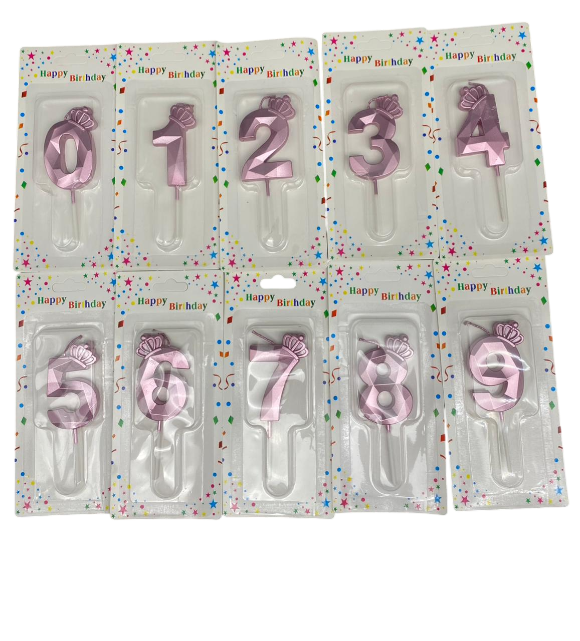 Pink Birthday Candle 0–9 – Number Cake Candle