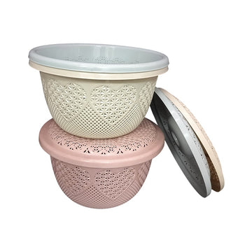 Plastic Storage Basket with Lid – Mixed Colors