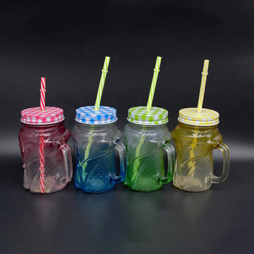 Glass Mug with Straw