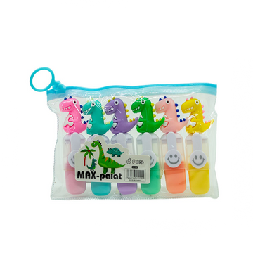Mini Highlighter 6 Colors Bag – Cartoon Mix Set