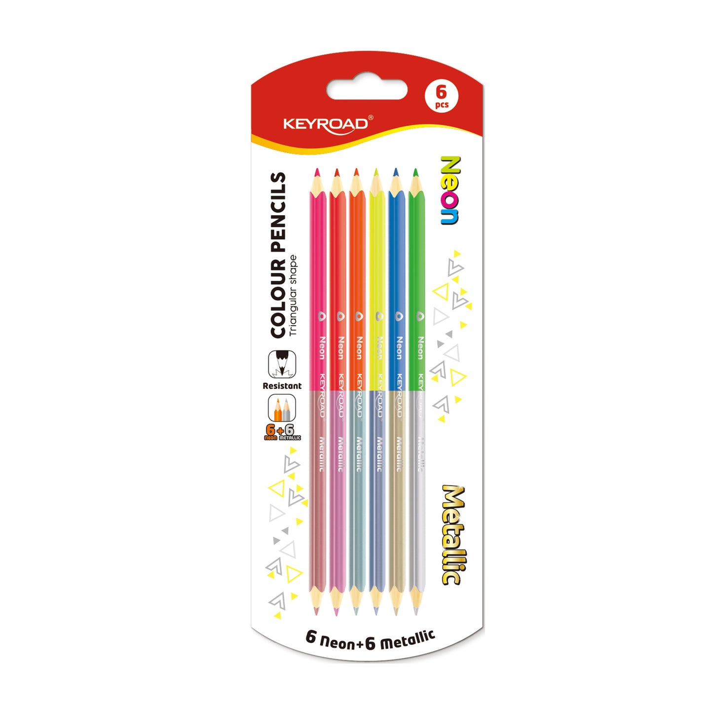 Keyroad  – Color Pencils  Triangular Shape – Blister Pack