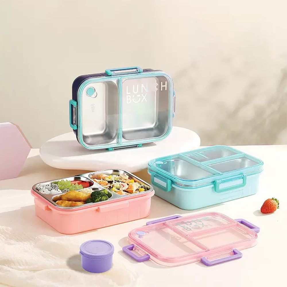 Lunch Box with Steel Inner, Spoon & Stick | Durable & Leak-Proof Design ...