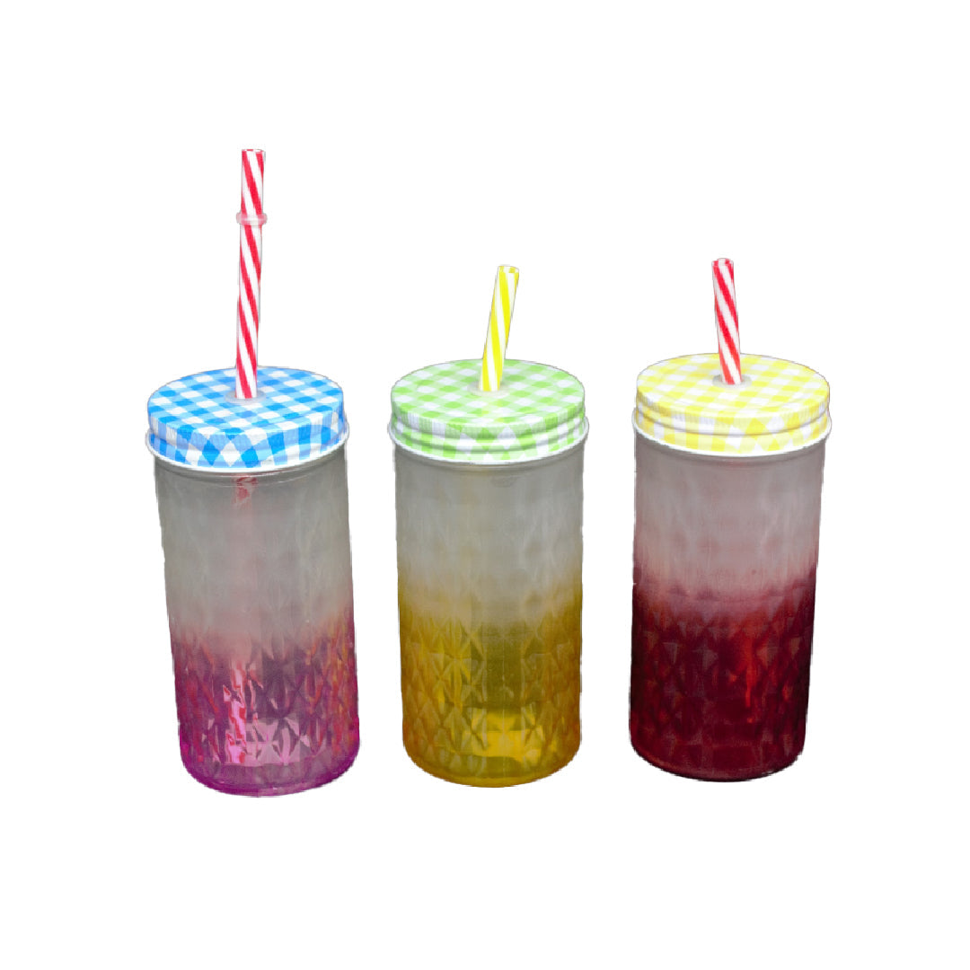 Glass Mug with Straw