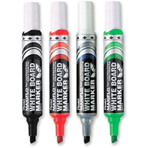 قلم تحديد السبورة البيضاء Pentel Maxiflo MWL6-04 Bullet - ألوان متنوعة (عبوة من 4 قطع)