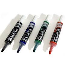 قلم تحديد السبورة البيضاء Pentel Maxiflo MWL6-04 Chisel - مجموعة متنوعة (عبوة من 4 قطع)