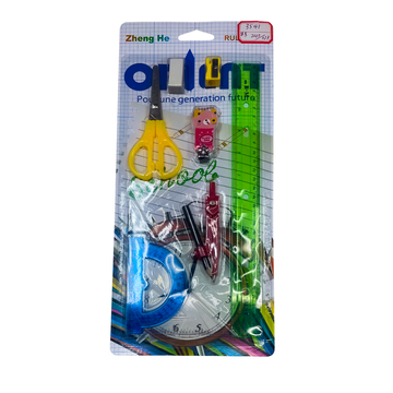 RULER SET（4RULER+1BOW COMPASS+1NAIL SCISSORS+1SCISSOR）