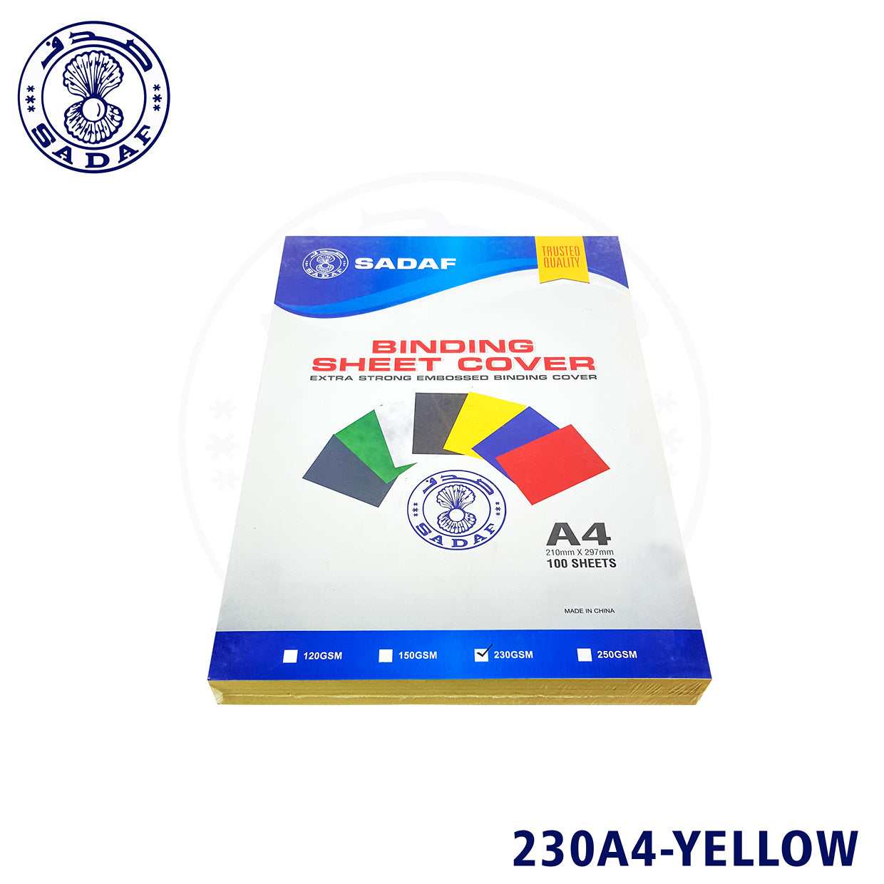 SADAF BINDING SHEET A4 230GSM 100SHPKT YELLOW
