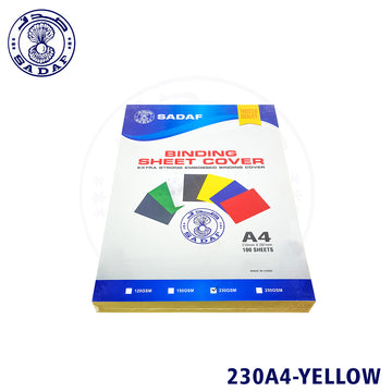 SADAF BINDING SHEET A4 230GSM 100SHPKT YELLOW
