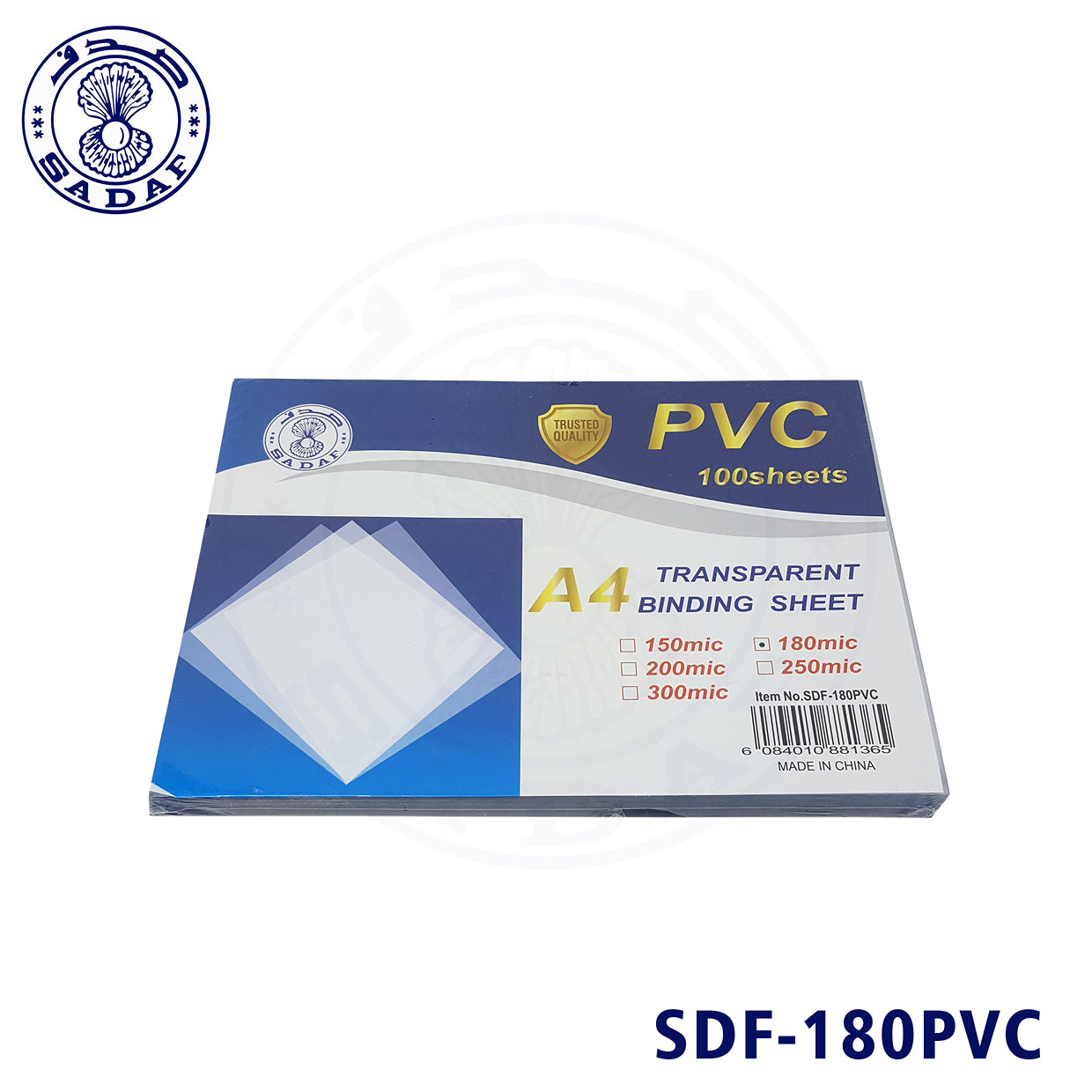 SADAF TRANSPARENT BINDING SHEET A4 180MIC 100PCPKT