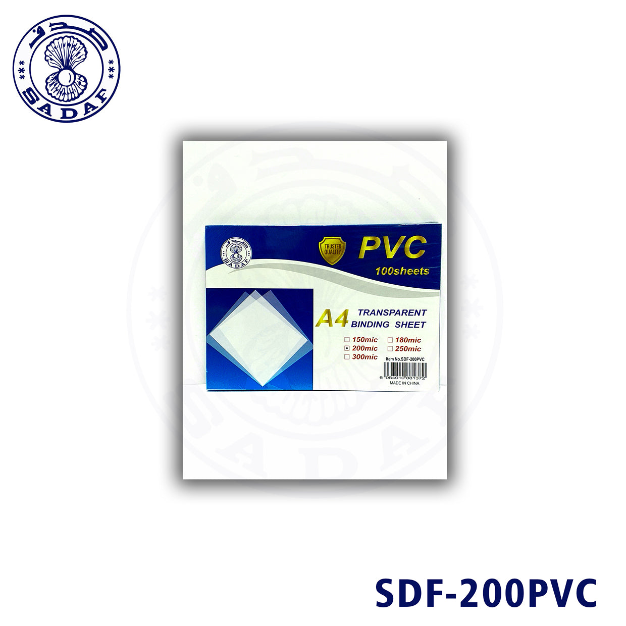 SADAF TRANSPARENT BINDING SHEET A4 200MIC 100PCPKT