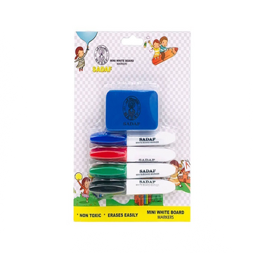 Sadaf Mini Whiteboard Markers with Duster – 5pcs/Pack