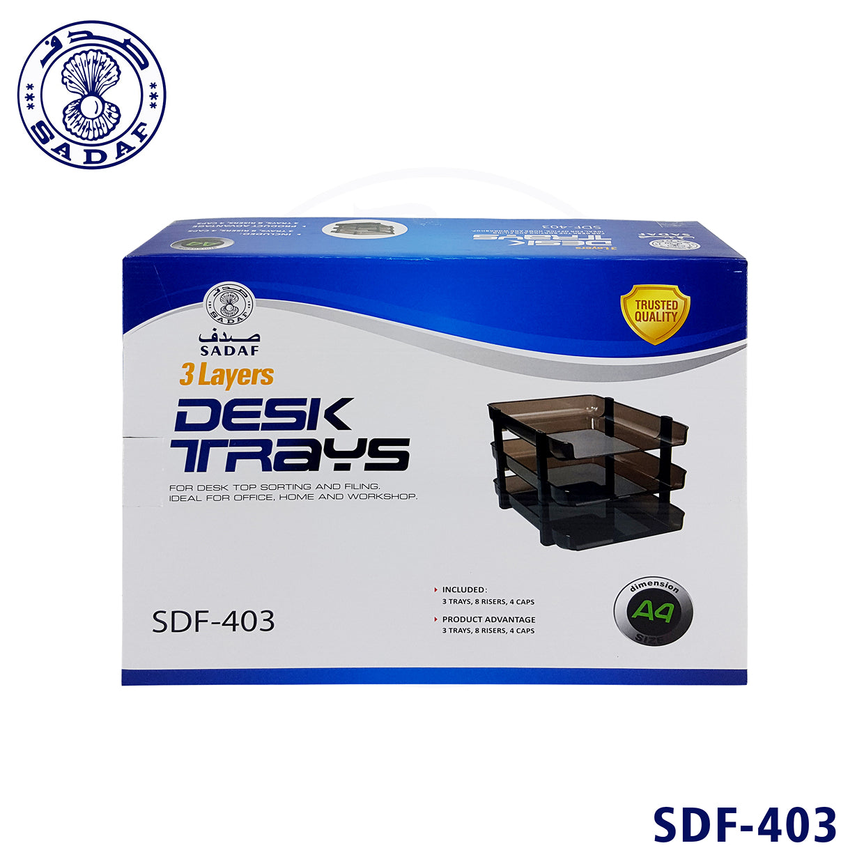 sadaf-3-layer-file-tray-plastic-desk-tray-clear-smoke
