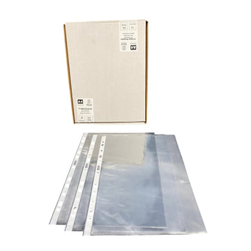 Sadaf Punched Pocket A4 60mic 100pcs/Box White Strip