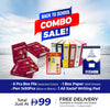 Back to School Combo Sadaf Stationery Set with Box Files, Copier Paper, Pens, and A5 Writing Pad